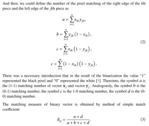 Formula for deciphering shredded paper.