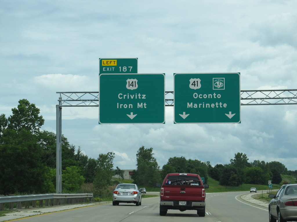 Road sign to Crivitz, Wisconsin.