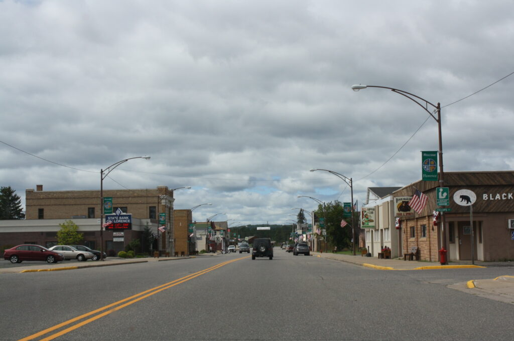 Image of downtown Florence, Wisconsin.