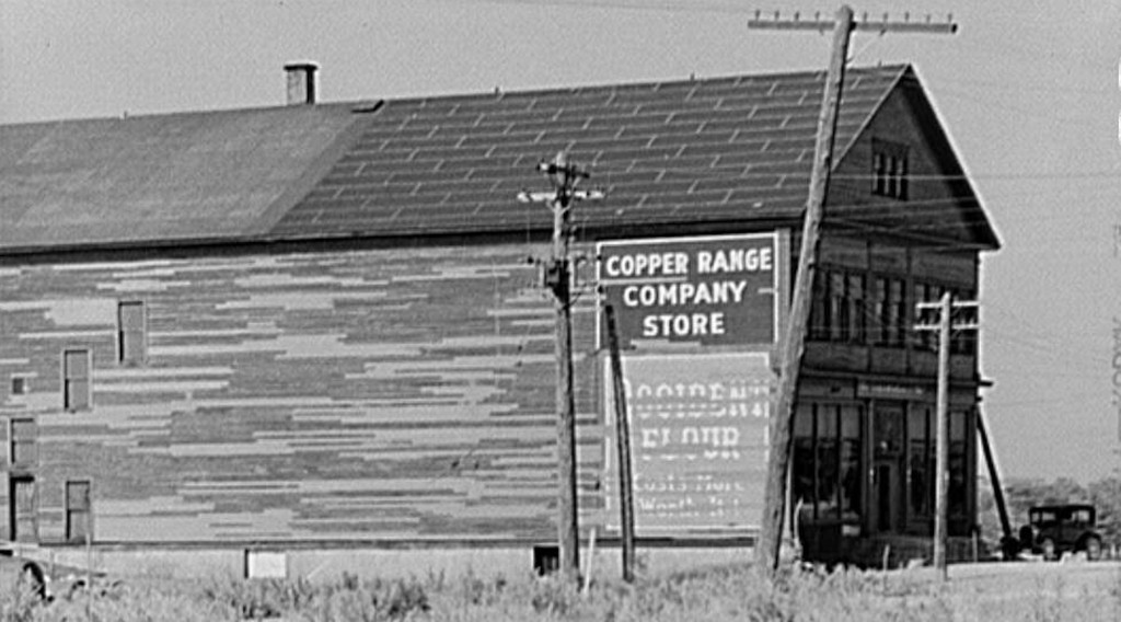 An image of the Copper Range Company Store in Atlantic Mine, Michigan.