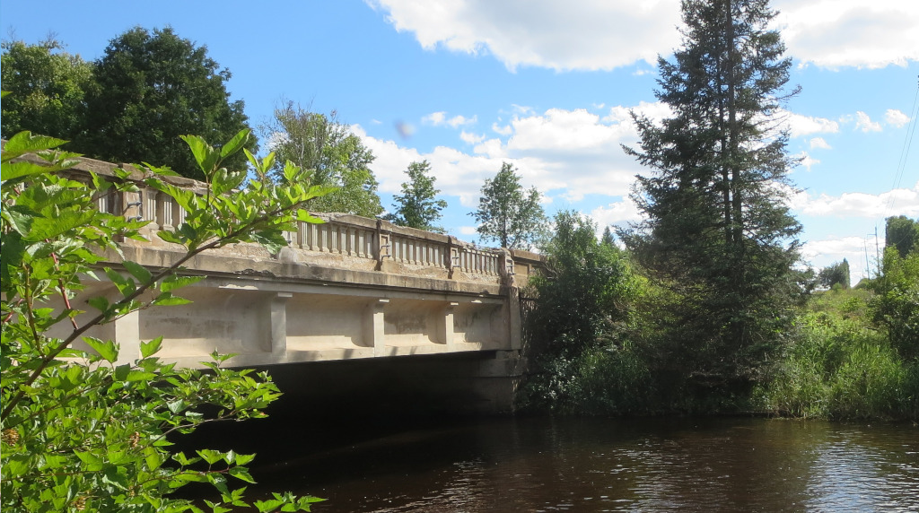 An image of the Escanaba River by Wells, Michigan.