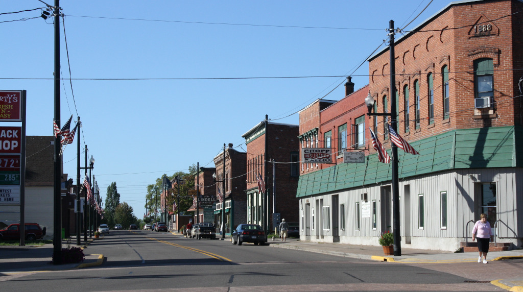 An image of downtown Lake Linden, Michigan