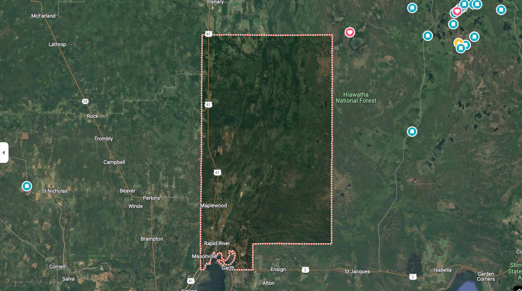 A map of Masonville, Michigan.
